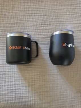 Banfield Branded Black Insulated Travel Mugs - Set of 2